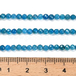 天然石アパタイトビーズ連売り  ラウンド  多面カット  3mm  穴：0.5mm  約128~129個/連  15.12''~15.28''（38.4~38.8センチメートル）&nbsp;G-Z106-A01-3mm