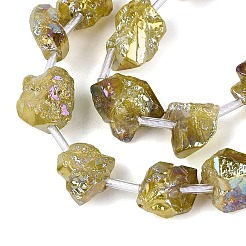 Dyed Electroplate Raw Rough Natural Amethyst Beads Strands&nbsp;G-Q610-05G