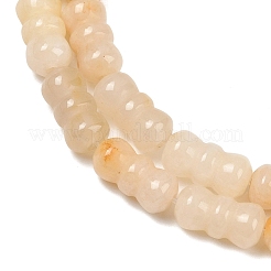 天然石イエロージェイド翡翠ビーズ連売り  蝶結び  12x6mm  穴：0.8mm  約32個/連  15.16''（38.5センチメートル）&nbsp;G-P595-A03-01