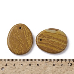 天然石ピクチャージャスパーペンダント  楕円形のチャーム  40~41x32~33x6mm  穴：2.3~3mm&nbsp;G-C110-07D
