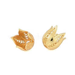 925スターリングシルバービーズキャップ  花  18KGP本金メッキ  6.5x5.5mm  穴：1.2mm&nbsp;STER-P060-12G