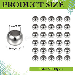 2000Pcs Brass Crimp Beads&nbsp;KK-ME0003-33P