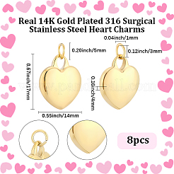 8Pcs 316 Surgical Stainless Steel Pendants&nbsp;STAS-BBC0009-62