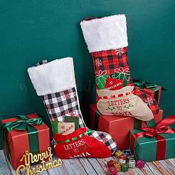 2Pcs 2 Style Christmas Socks Gift Bags&nbsp;HJEW-SZ0001-08