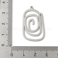 304ステンレスペンダント  渦  ステンレス鋼色  32.5x19.5x1.5mm  穴：1.5mm&nbsp;STAS-G355-08B-P