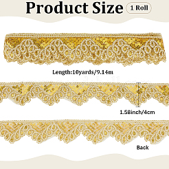 10 Yards Sparkle Polyamide Wavy Flower Lace Trim&nbsp;OCOR-WH20022-023A