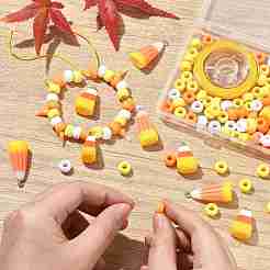 DIY バレル プラスチック ビーズ & 樹脂 キャンディ コーン ペンダント 作成キット  ミックスカラー  9~33x0.8~15x0.8~11mm  穴：1.5~2mm&nbsp;DIY-YW0011-81