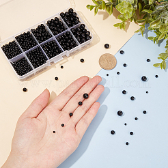 プラスチック人形の目工芸  diyの人形のおもちゃアクセサリー  ラウンド  ブラック  3~8mm  穴：1.2~2mm  約1380個/セット&nbsp;DIY-WH0203-51-WH