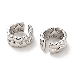 Heart Brass Cuff Earrings for Women&nbsp;EJEW-L270-003P