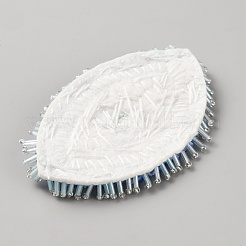 プラスチックビーズアップリケ  不織布パッチを縫い付ける  ナザールボンジュウ  62x85x4.5mm&nbsp;PATC-WH0012-24