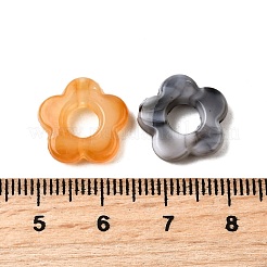 透明なアクリルビーズ  花  ツートン  ミックスカラー  14x14.5x4mm  穴：1.6mm&nbsp;X-MACR-K359-48