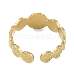 Ion Plating(IP) 304 Stainless Steel Enamel Textured Round Cuff Finger Rings&nbsp;RJEW-L107-066G-01