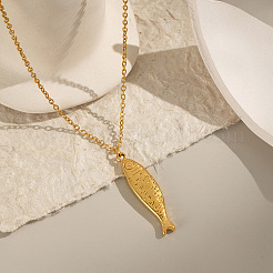 European 304 Stainless Steel Ocean Fish Pendant Necklaces for Women&nbsp;JS5120
