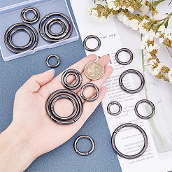 20Pcs 5 Style Alloy Spring Gate Ring&nbsp;PALLOY-PH0001-72B