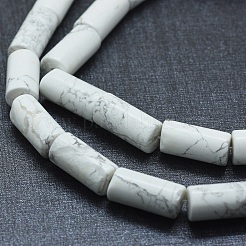 天然石ハウライトビーズ連売り  コラム  15~17x7.5~8mm  穴：1.2mm  約24~25個/連  14.7~15.5インチ（37.5~39.5cm）&nbsp;G-F631-F03