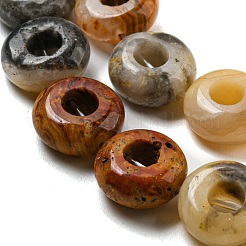 天然クレイジーレースアゲートビーズ連売り  ロンデル  10~10.5x4~4.5mm  穴：1.2mm  約20個/連  7.95''（20.2センチメートル）&nbsp;G-P536-A04-01