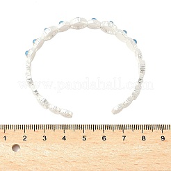 女性用デイジー合金樹脂カフバングル  銀  内径：2-1/4x1-7/8インチ（5.6x4.8cm）&nbsp;BJEW-U039-02S