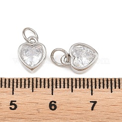 Valentine's Day Brass Micro Pave Clear Cubic Zirconia Charms&nbsp;KK-H292-52A-P
