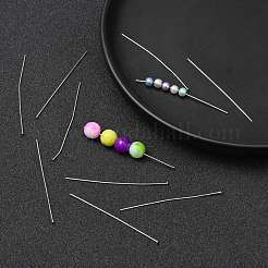 Tarnish Resistant Jewelry Tools and Equipment Decorative Stainless Steel Flat Head Pins&nbsp;X-STAS-E023-0.6x50mm
