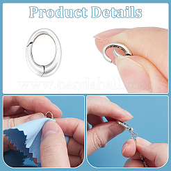 2Pcs 925 Sterling Silver Spring Gate Rings&nbsp;STER-UN0001-94