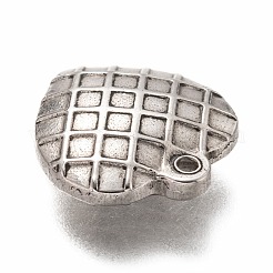 変色しない304ステンレススチールペンダント  タータン柄の心  ステンレス鋼色  17x15.5x5mm  穴：1.4mm&nbsp;X-STAS-H126-30AS