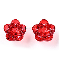グラデーション手作りランプワーク ビーズ  花  ミックスカラー  11x7.5mm  穴：1.3mm&nbsp;LAMP-CJC0008-22
