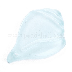 不透明ガラスペンダント  巻き貝の形  淡いターコイズ  26x15.5x2.5mm  穴：1.2mm&nbsp;GLAA-H102-A01
