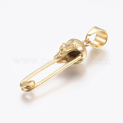304 Stainless Steel Pendants Rhinestone Setting&nbsp;STAS-H450-44G