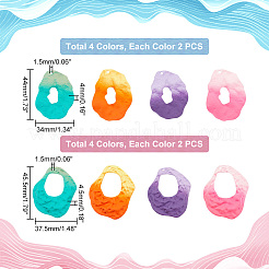 16個8スタイルスプレー塗装鉄ペンダント  ナゲット  ミックスカラー  44~45x34~37.5x4~4.5mm  穴：1.5mm  2個/スタイル&nbsp;IFIN-PH0001-90
