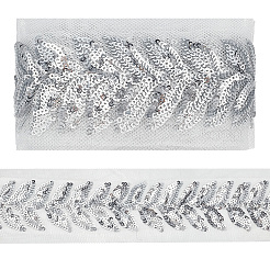 5Yards Polyester & Plastic Paillette Embroidery Ribbons&nbsp;OCOR-CY0003-25