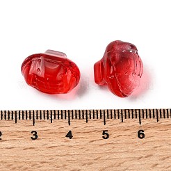 ガラスビーズ  キノコ  ファイヤーブリック  14.5x17x12mm  穴：1.2mm&nbsp;GLAA-D303-05I