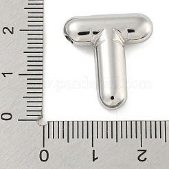 変色しない304ステンレススチールペンダント  バルーンレターチャーム  文字t  21x19x5.5mm  穴：1.5x2mm&nbsp;STAS-B071-01P-T