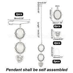 DIY Blank Photo Charm Brooch Making Kits&nbsp;DIY-FH0004-69