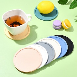 8 Pcs 8 Colors Silicone drainage insulation coaster with marble pattern&nbsp;ST-CJ0008-10