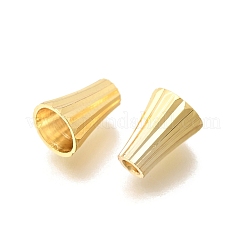 真鍮のビーズコーン  カドミウムフリー＆鉛フリー  ラックめっき  長持ちメッキ  24KGP本金メッキ  8x6mm  穴：1.8mm&nbsp;KK-G600-27G-02