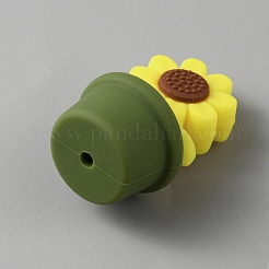 Sunflower Silicone Beads&nbsp;SIL-WH0008-40G