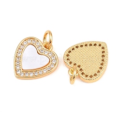 Valentine's Day Brass Micro Pave Clear Cubic Zirconia Pendants&nbsp;ZIRC-F148-12C-G