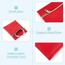 6Pcs 6 Colors Imitation Leather Jewelry Storage Zipper Bags&nbsp;ABAG-TA0001-72A