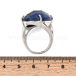 宝石の指輪  真鍮製リング  多面的な卵  ラックめっき  19mm&nbsp;RJEW-C154-01