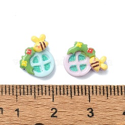 マカロンカラー不透明樹脂デコデンカボション  ミックスカラー  ミツバチ  9x11x5mm&nbsp;CRES-Q221-02F