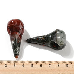 天然アフリカンブラッドストーンペンダント  鳥の頭蓋骨のチャーム  47~49x20~22x20~22mm  穴：2~2.5mm&nbsp;G-M417-06B