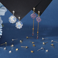 120Pcs 2 Colors Brass Post Earring Findings&nbsp;KK-SP0002-35