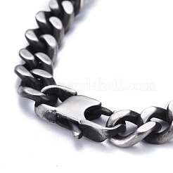 Religion 304 Stainless Steel Cuban Link Chain Bracelets&nbsp;BJEW-P263-H01-AS