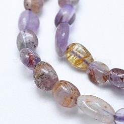 Natural Purple Phantom Quartz Purple Lodolite Quartz Beads Strands&nbsp;X-G-E483-69