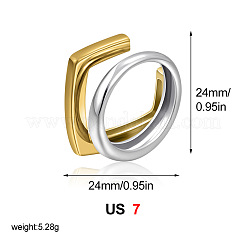 Two Tone 304 Stainless Steel Finger Rings&nbsp;WG5CD0D-01
