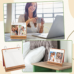 3 Inch Rectangle Wooden Cover Scrapbook DIY Binder Photo Album&nbsp;DIY-WH0349-306A