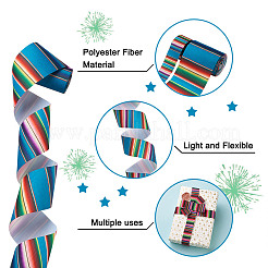 2Rolls 2 Styles Stripe Pattern Printed Polyester Grosgrain Ribbon&nbsp;OCOR-TA0001-37N