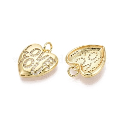 Brass Micro Pave Cubic Zirconia Pendants&nbsp;KK-N287-36G