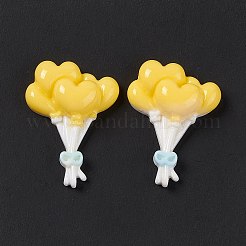 オペーク樹脂カボション  ハートバルーン  ミックスカラー  29x21x7.5~8mm&nbsp;FIND-K010-01