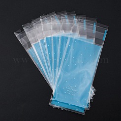 長方形のプラスチックセロハンバッグ  口紅包装用  水玉模様  ディープスカイブルー  13x5cm  一方的な厚さ：0.035mm  インナー対策：10x5のCM  約96~100個/袋&nbsp;OPC-F004-02C